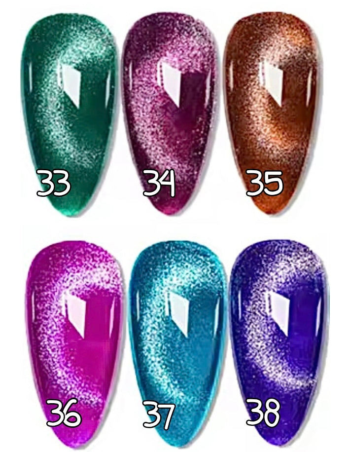 33 à 38. Cat eyes couleur