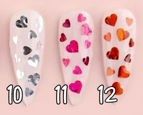 10 à 12. Glitter coeurs