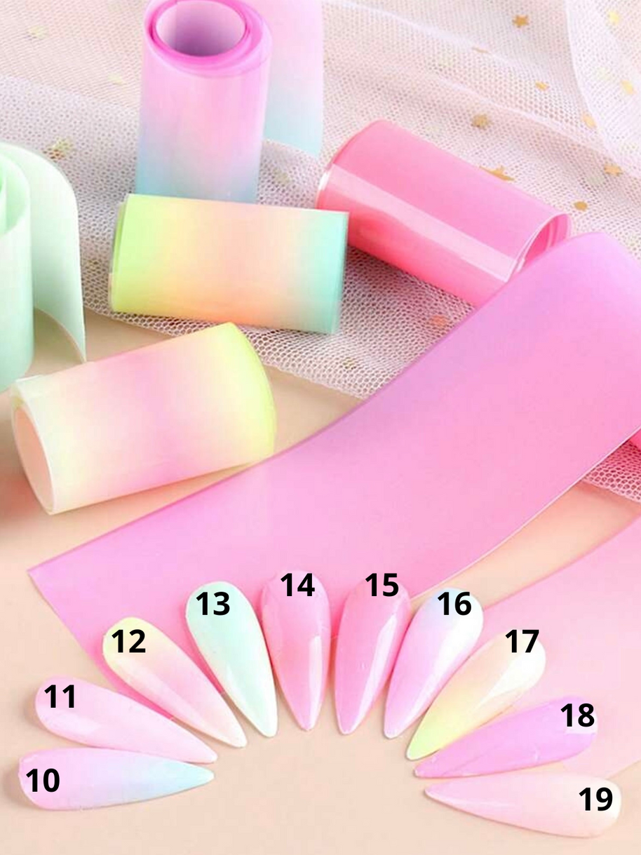 10 à 19. Foil dégradés pastels
