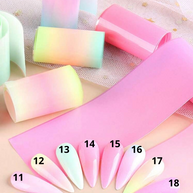 10 à 19. Foil dégradés pastels