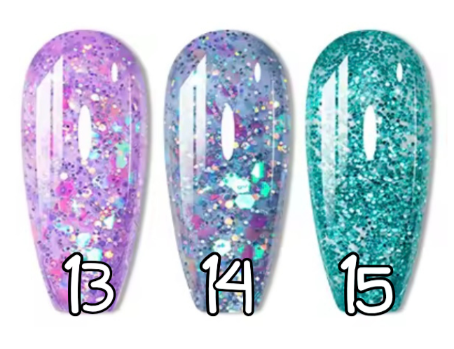 13 à 15. Glitter glossy