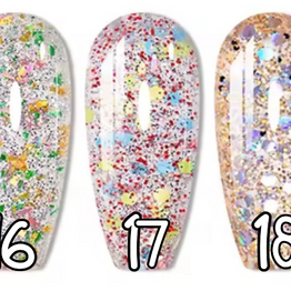 16 à 18. Glitter glossy