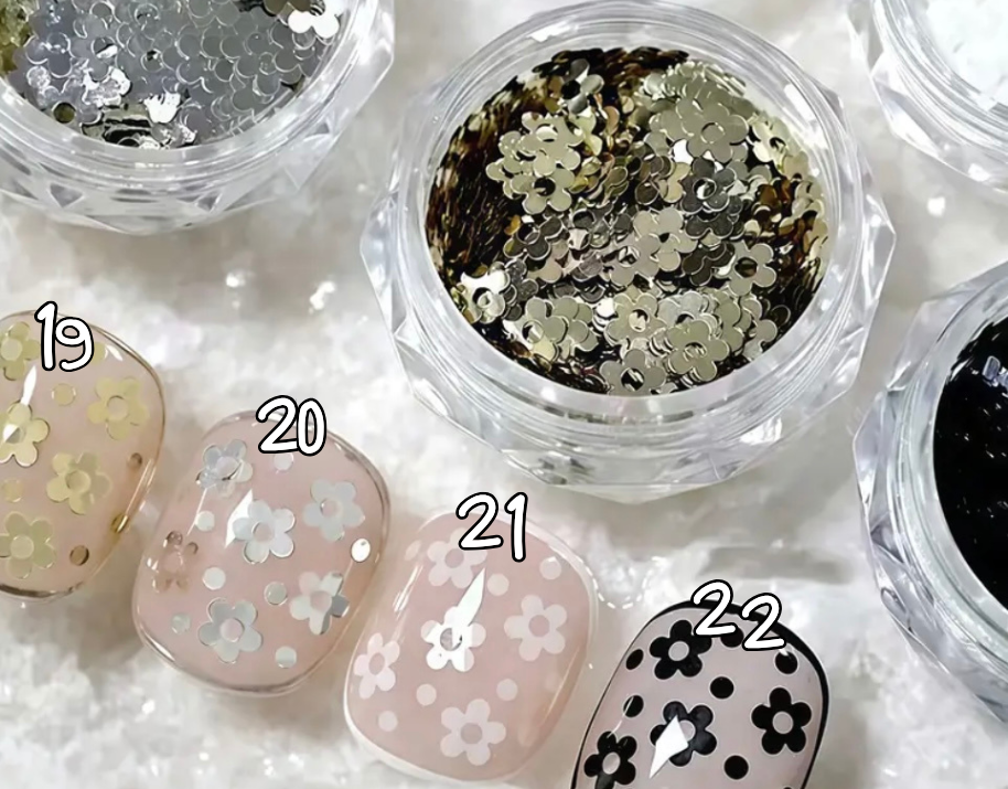 19 à 22. Glitter fleurs