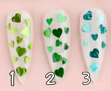 1 à 3. Glitter coeurs