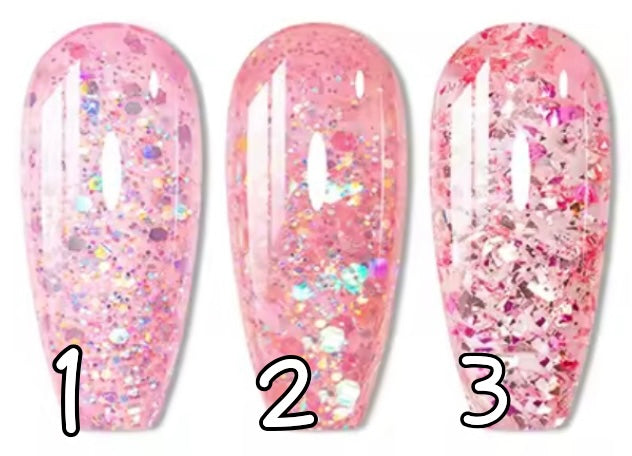 1 à 3. Glitter glossy