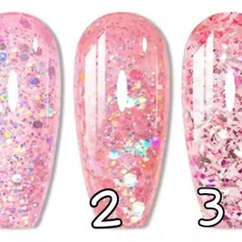 1 à 3. Glitter glossy