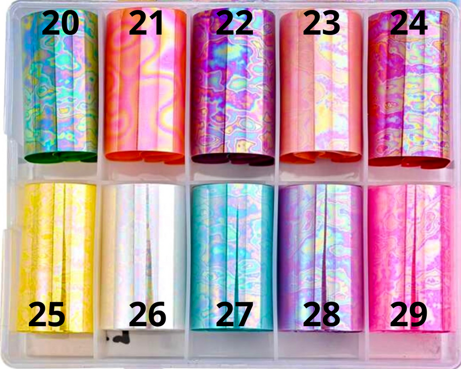20 à 29. Foil reflets aurora