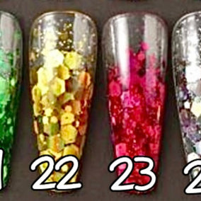21 à24. Glitter flakes couleur