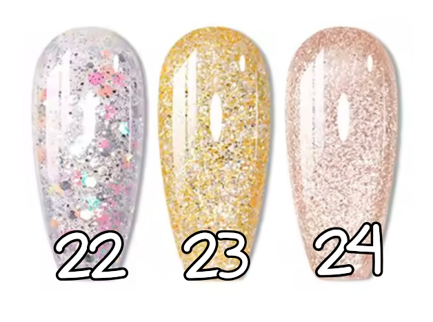 22 à 24. Glitter glossy