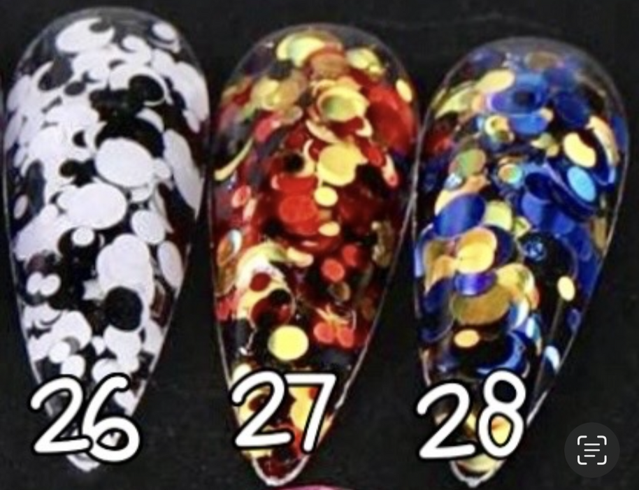 26 à 28. Glitter confettis