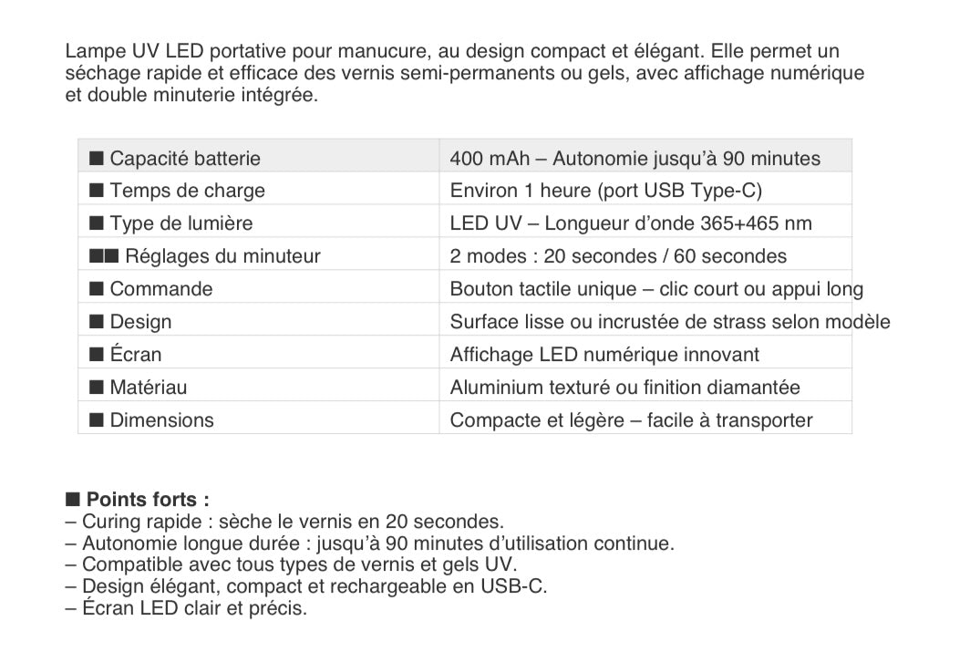 Mini lampe UV/LED Rose