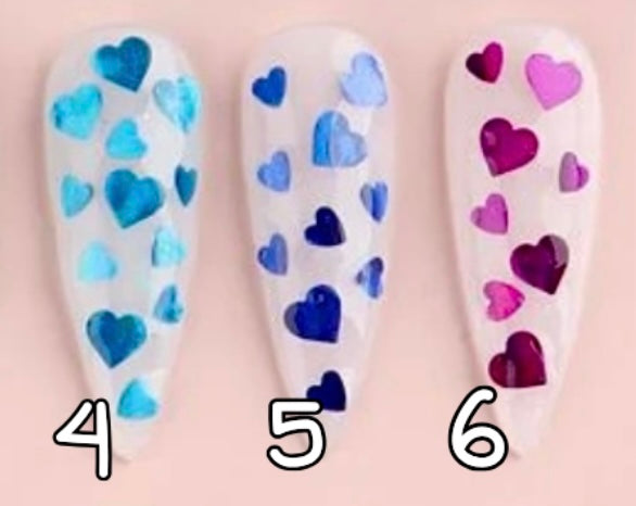 4 à 6. Glitter coeurs