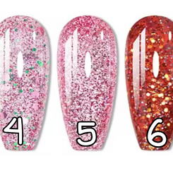 4 à 6. Glitter glossy