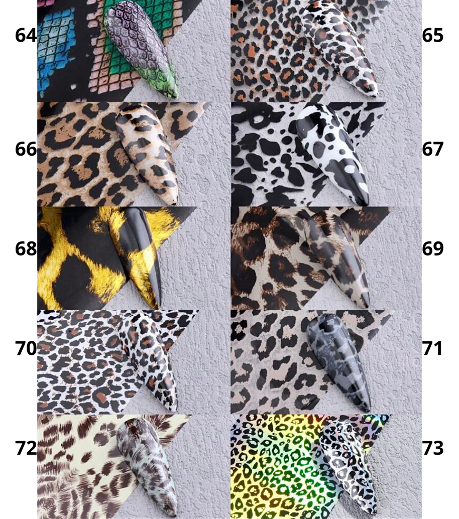 64 à 73. Foil imprimé animal