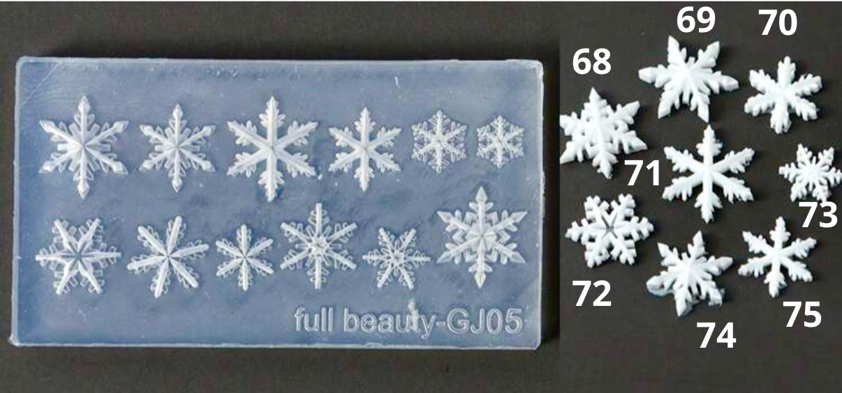 68 à75. Moule flocons