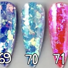 69 à 71. Glitter flakes néon