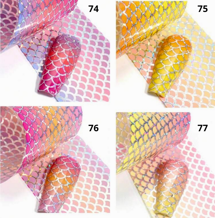 74 à 77. Foil écailles