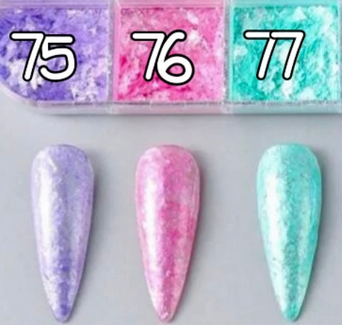 75 à 77. Glitter flakes givrés