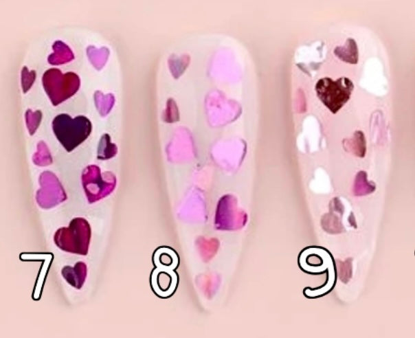 7 à 9. Glitter coeurs