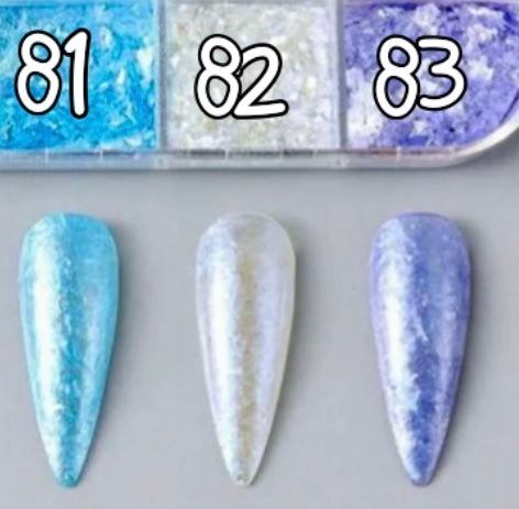 81 à 83. Glitter flakes givrés