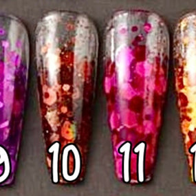 9 à 12. Glitter flakes couleur
