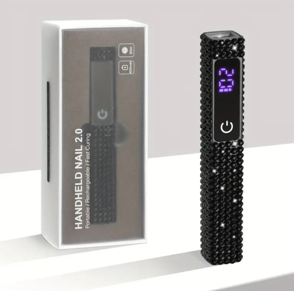 Mini lampe UV strass Noire
