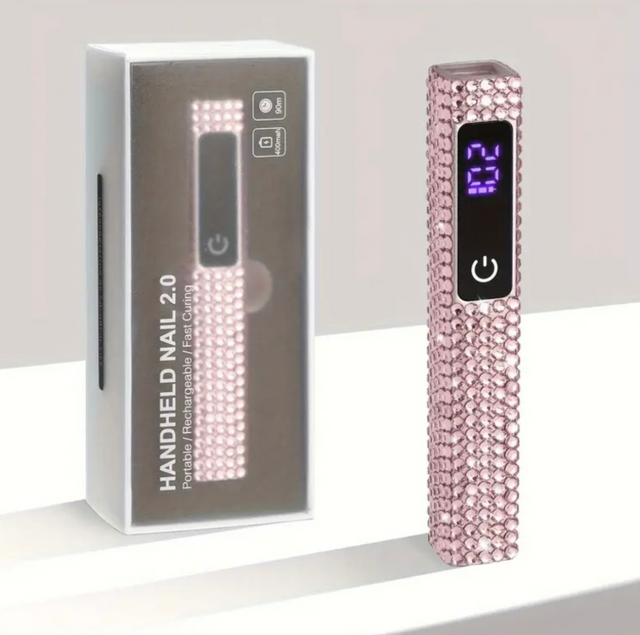 Mini lampe UV strass Rose
